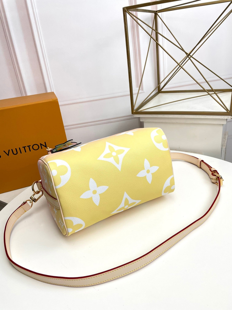 Louis Vuitton Speedy 25 Giant Monogram Canvas Bag Pink Yellow By the Pool  Capsu