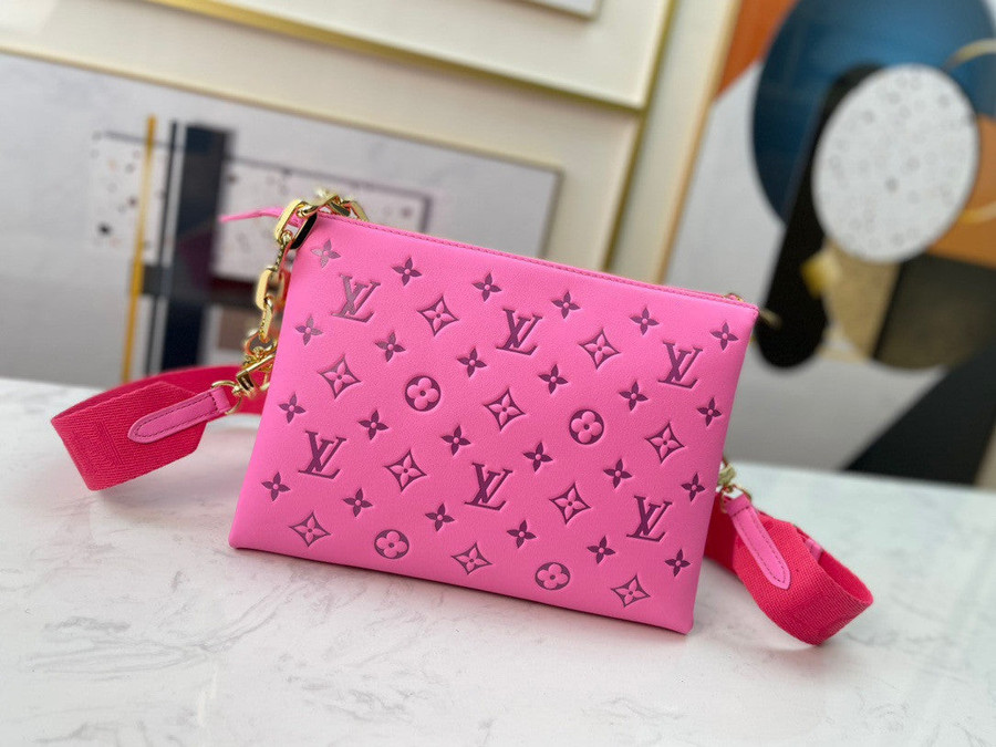 Louis Vuitton, Bags, Louis Vuitton Coussin Bag Monogram Embossed Lambskin  Pm Pink