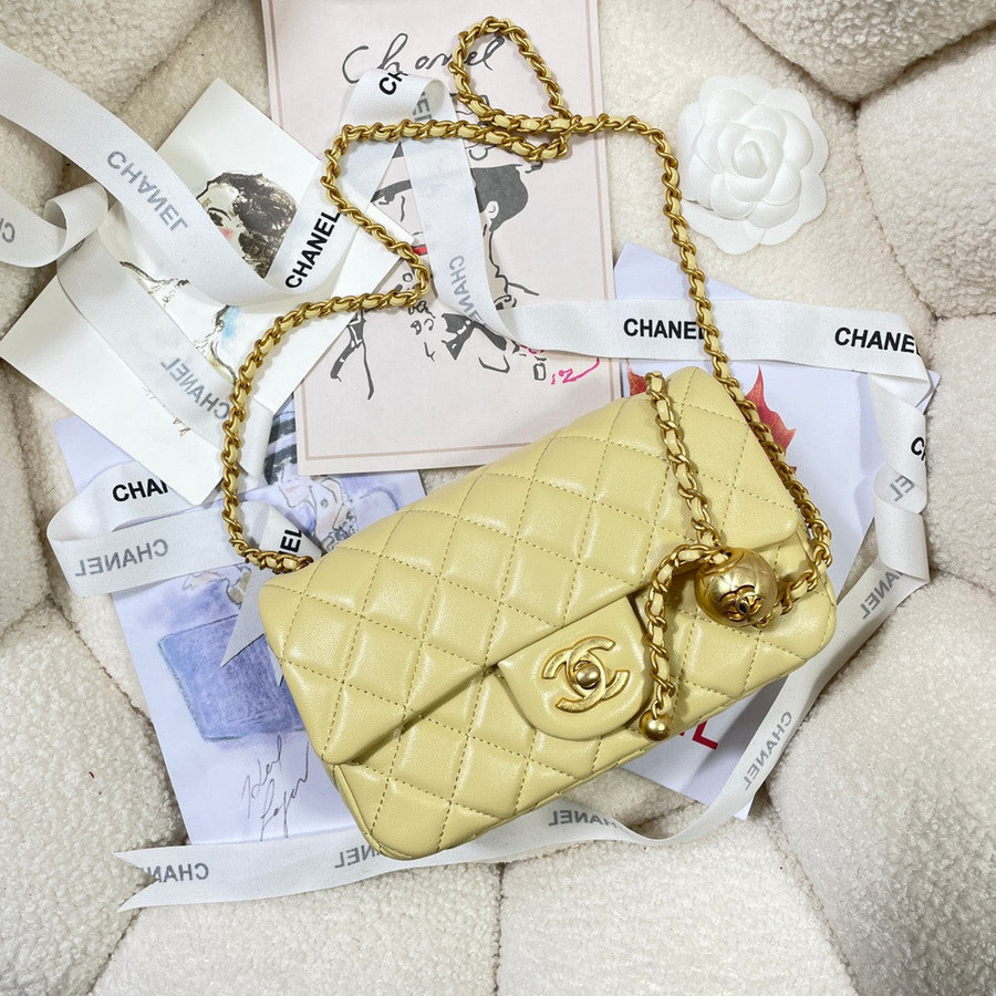 Chanel Mini Flap Bag In Yellow Lambskin - Praise To Heaven