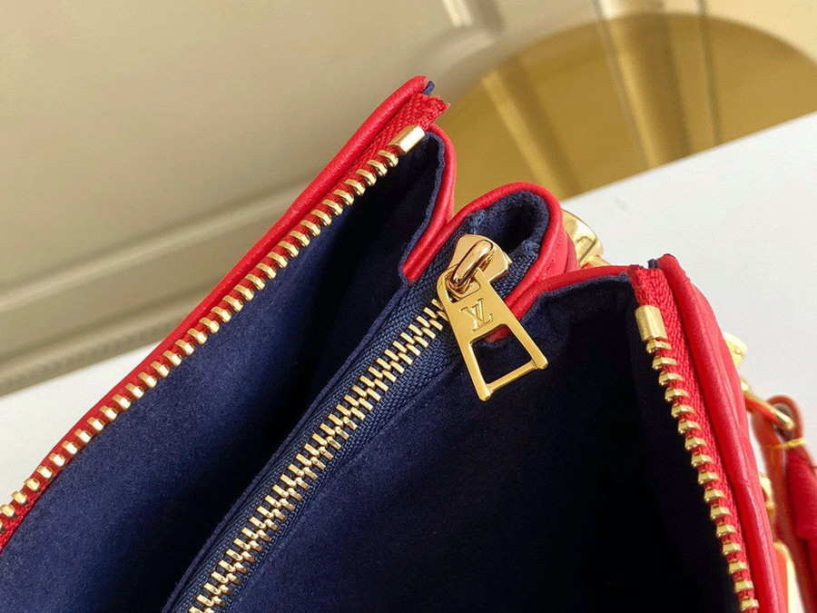 Louis Vuitton LV Unisex Cruissin PM Handbag Blue Red Monogram