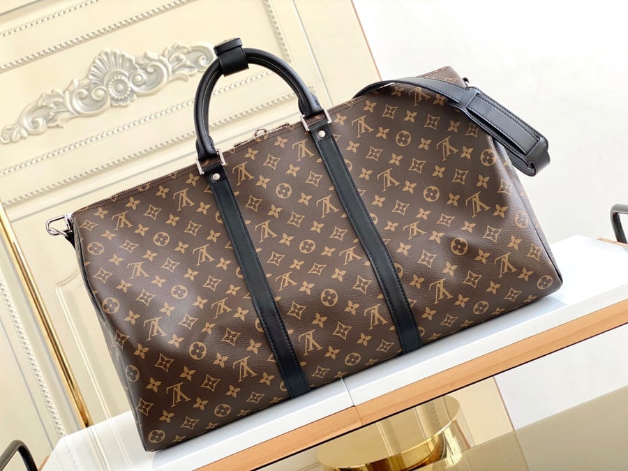 Louis Vuitton Keepall Bandoulière 50 Bag In Brown Monogram Canvas Bla -  Praise To Heaven
