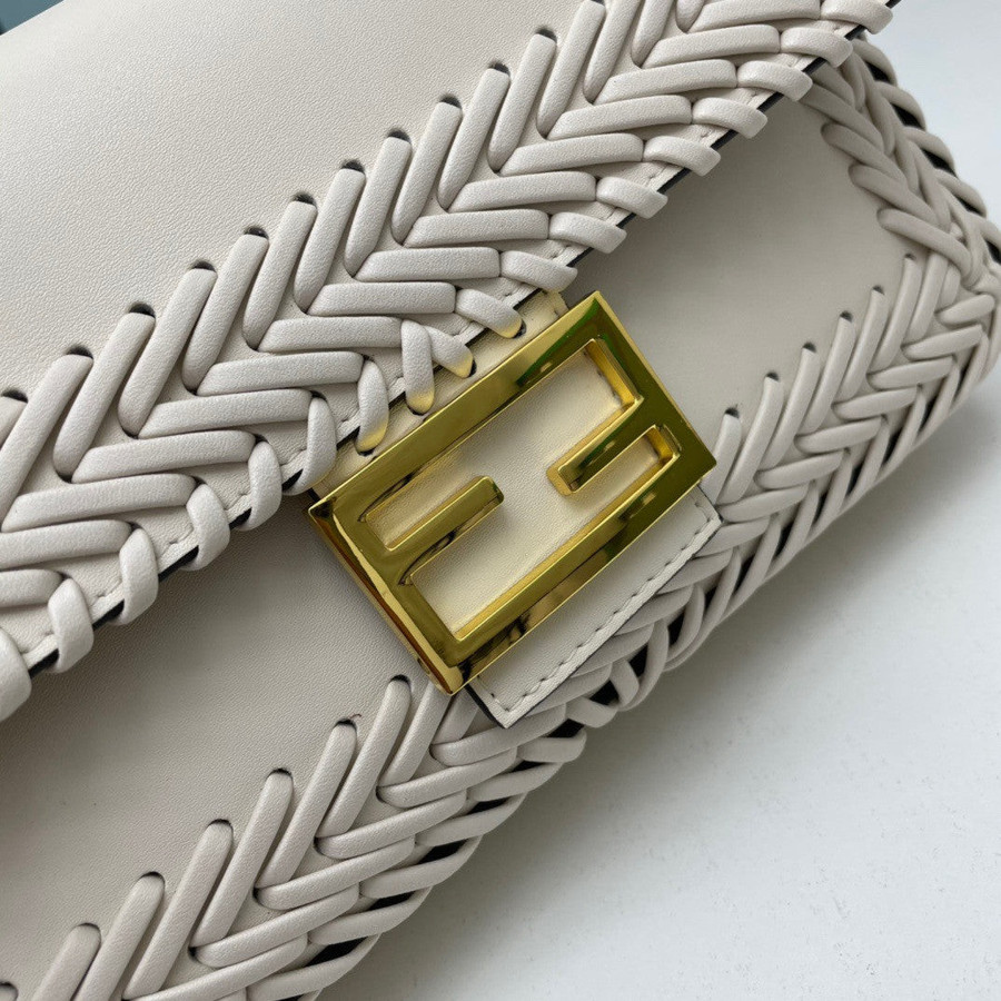 Fendi Wallet On Chain With Pouches Mini Leather In White - Praise To Heaven