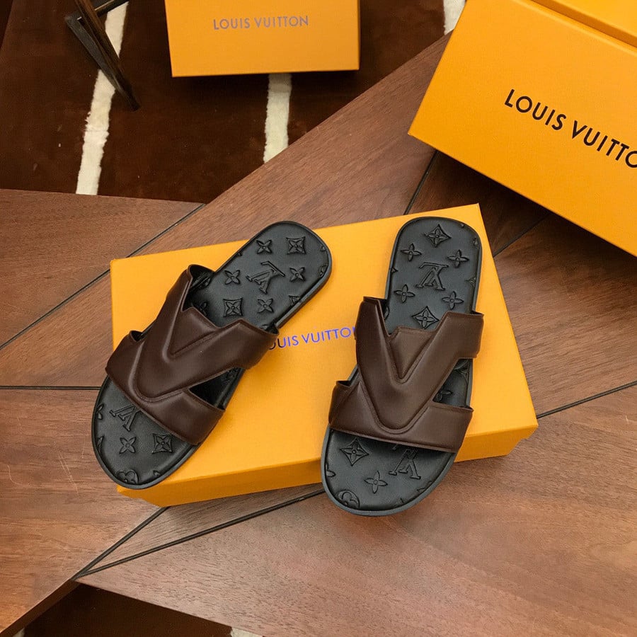 Louis Vuitton LV Oasis Mule Sandal In Black/Brown, Men - Praise To