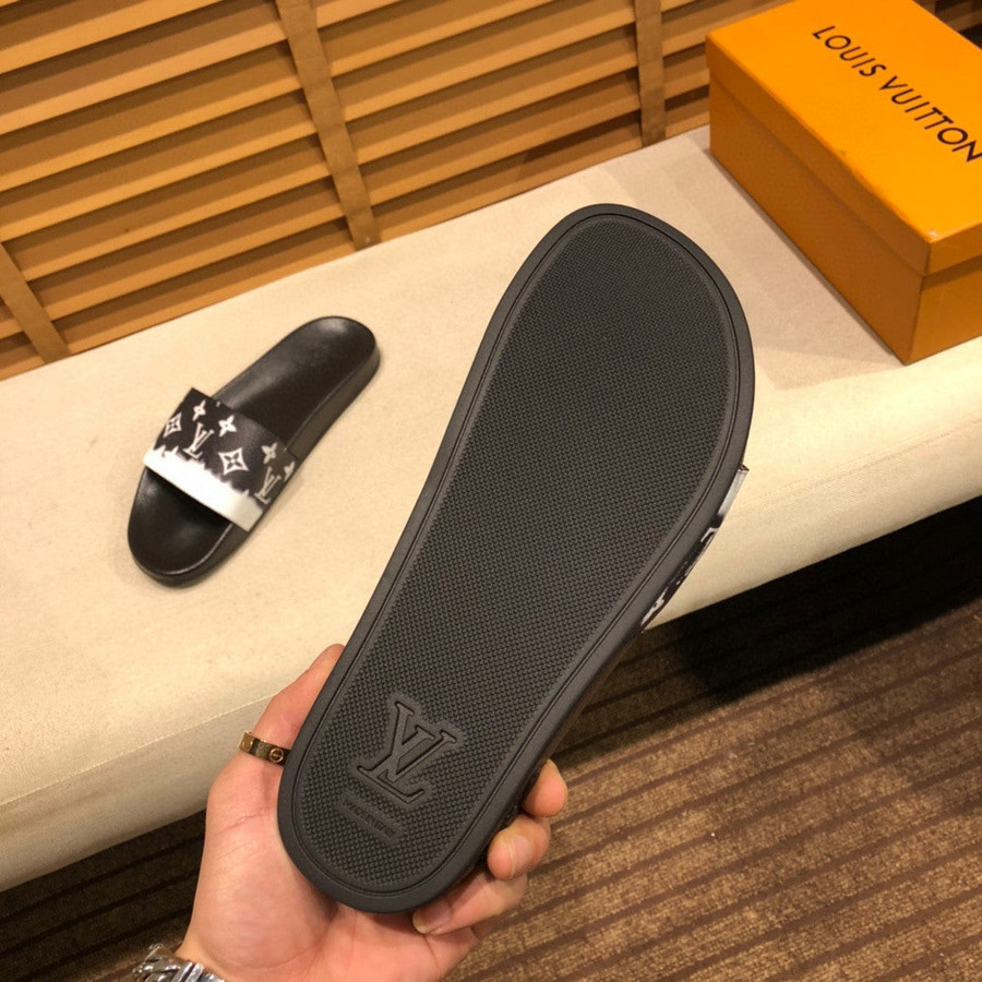 Louis Vuitton Rubber Slide Sandal In Black, Men - Praise To Heaven
