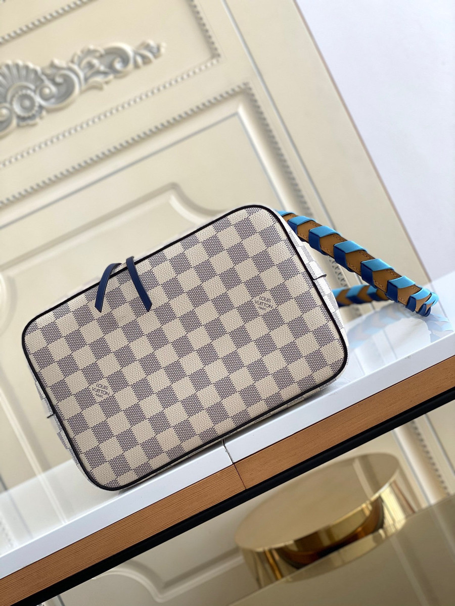 Louis Vuitton NeoNoe Handbag Damier with Braided Detail MM at 1stDibs