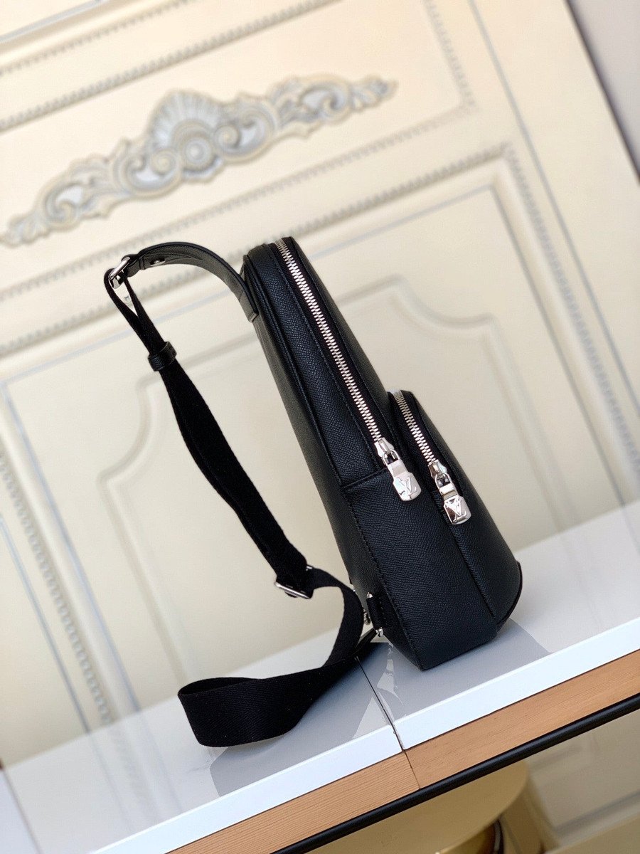 Jual Louis Vuitton Avenue Sling Bag - Taiga leather - Black di
