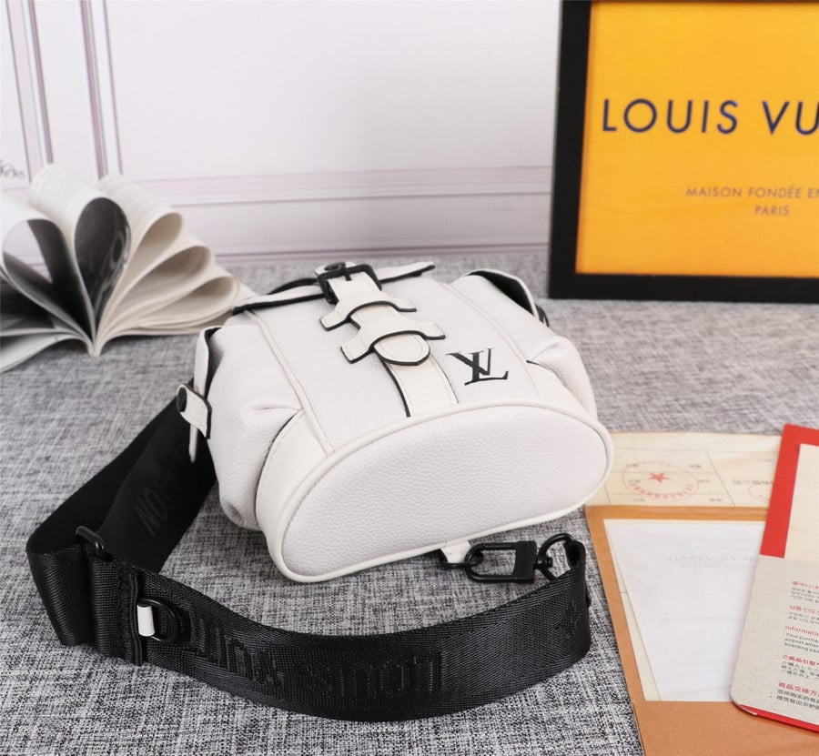 LV LV Unisex Christopher XS White Taurillon Leather Cowhide Leather in 2023