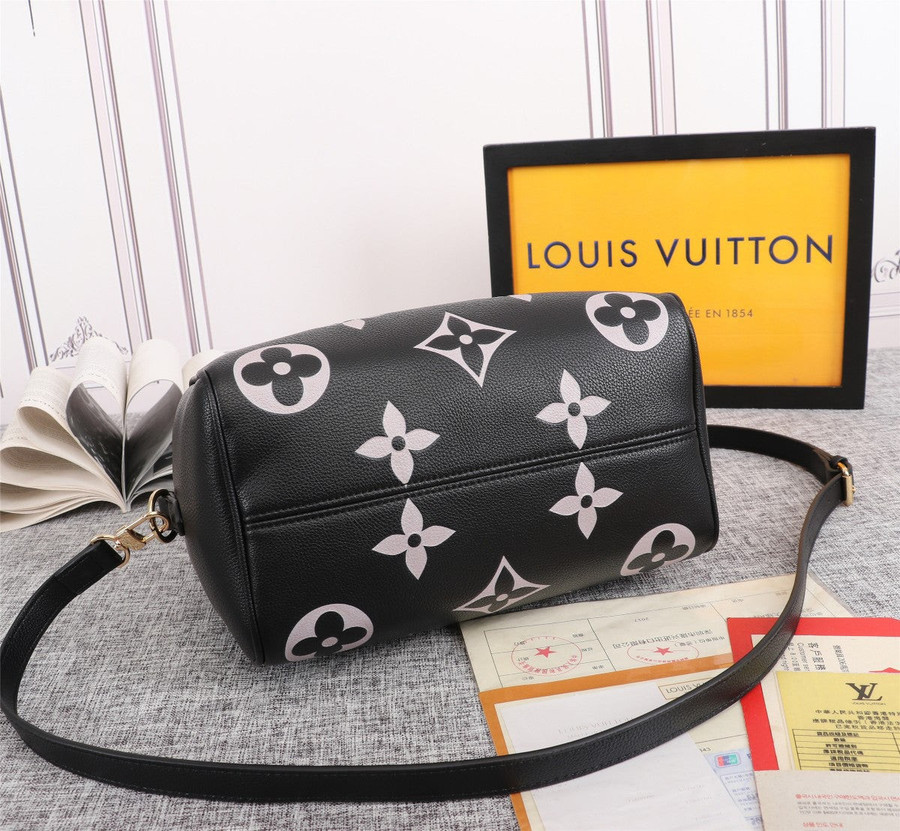 Louis Vuitton® Speedy Bandoulière 25 Bicolore Black Beige. Size
