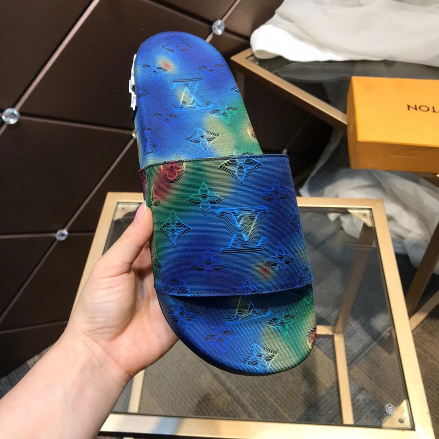 Louis Vuitton Denim Waterfront Mule Sandals In Navy Blue - Praise
