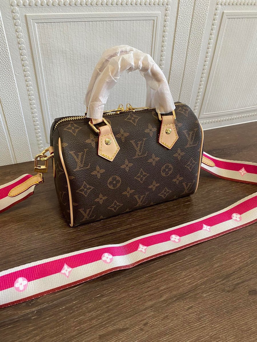 Louis Vuitton Speedy Bandouliere 20 Bag Brown Pink Leather ref.445665 -  Joli Closet
