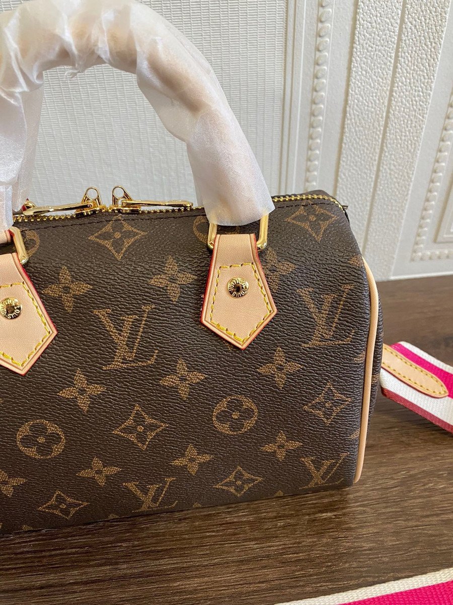Louis Vuitton Speedy Bandoulière 20 Bag Monogram Brown Leather With P -  Praise To Heaven