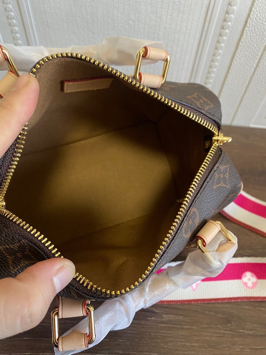 Louis Vuitton Speedy Bandoulière 20 Bag Monogram Brown Leather With N -  Praise To Heaven