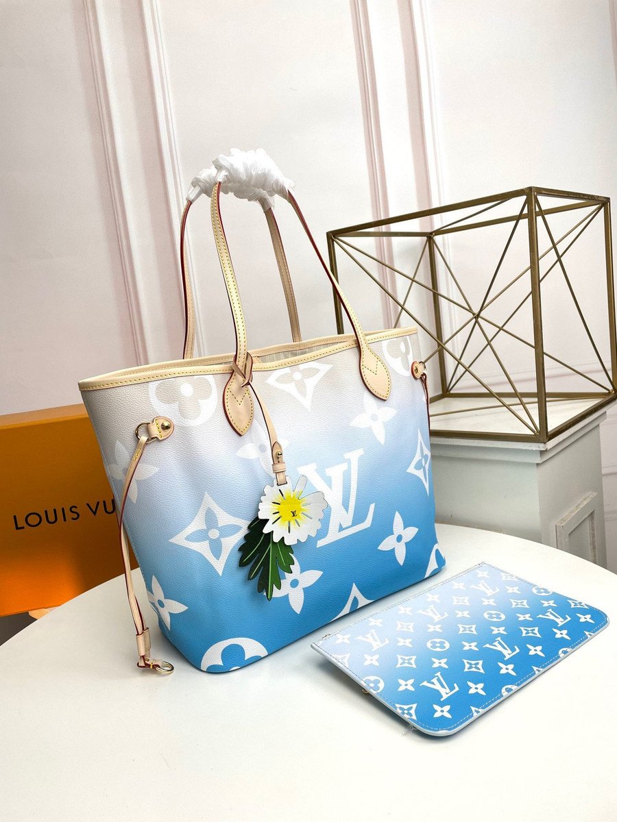 lv blue and white bag