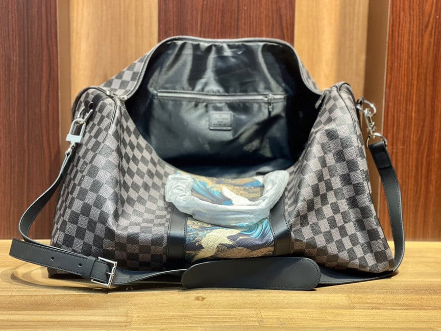 Louis Vuitton Keepall Bandouliere Damier Graphite Pixel 50 Gray in Coated  Canvas with Silver-tone - US
