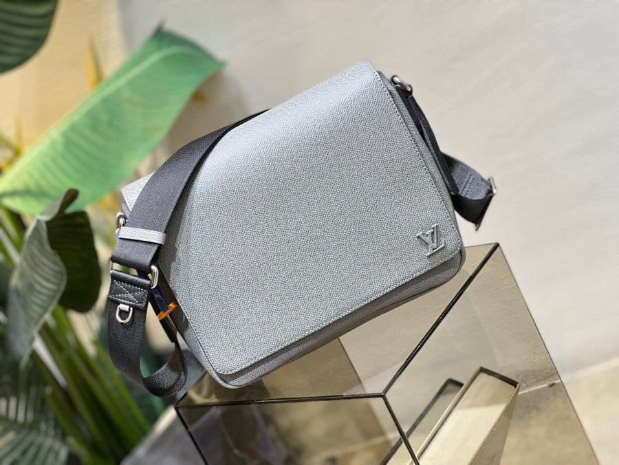 Louis Vuitton District PM Messenger Bag In Light Gray Cowhide
