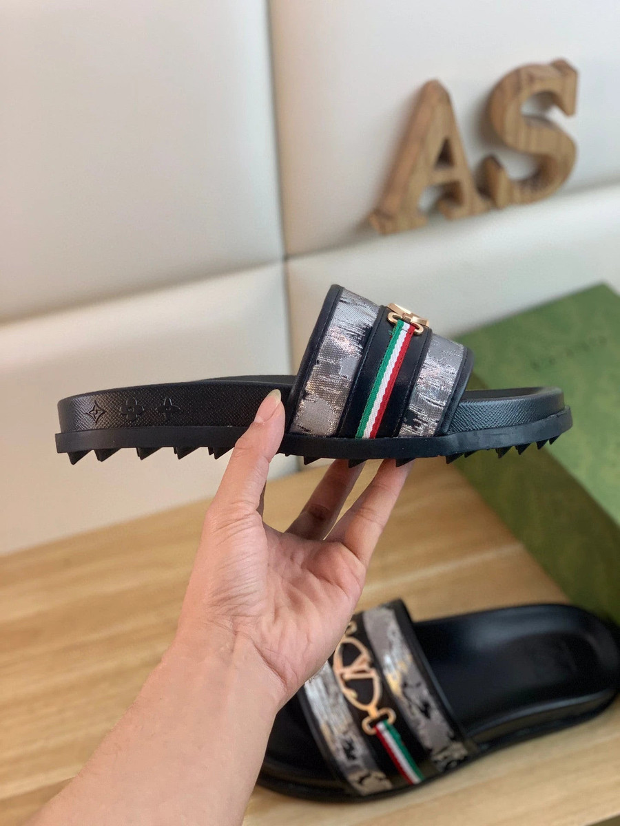 Louis Vuitton Waterfront Mule With Green Red Stripes Slides