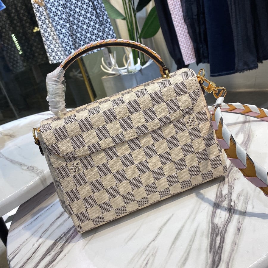 Louis Vuitton Damier Azur Braided Croisette Rose Bag 