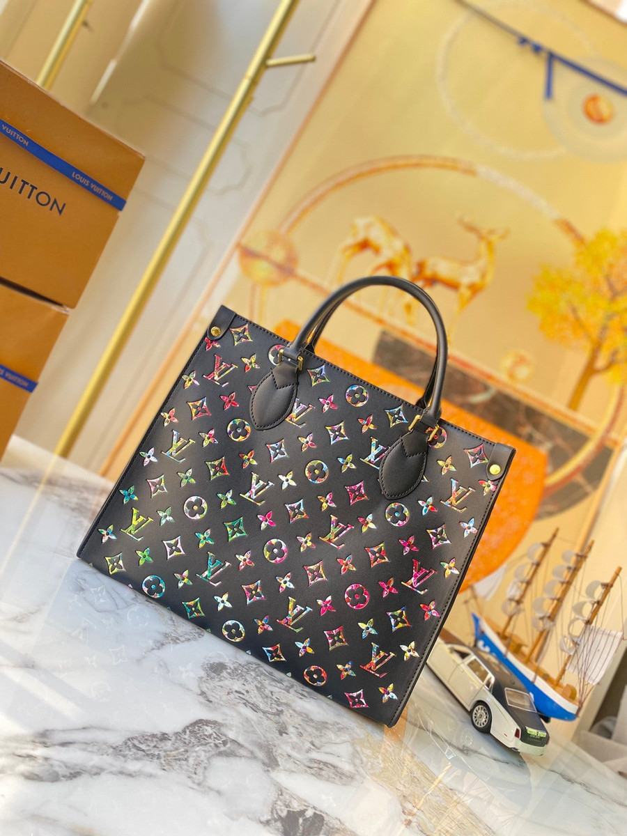 Louis Vuitton OnTheGo PM Tote Bag Black Monogram Embossed Grained Cowh -  Praise To Heaven