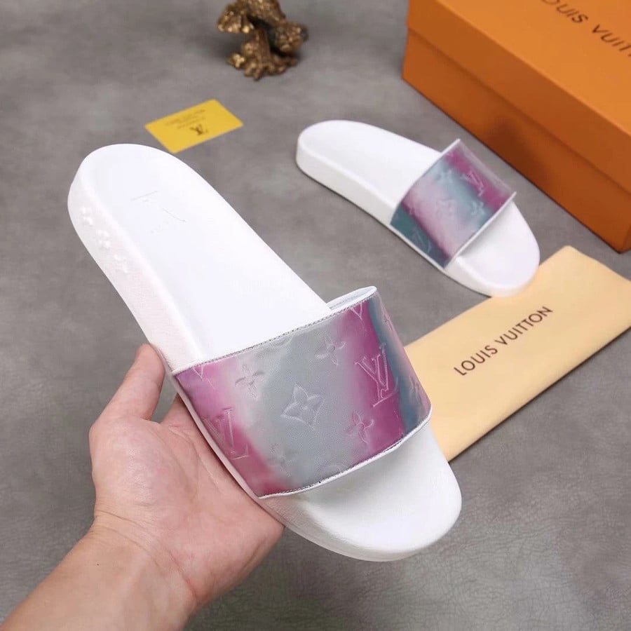 Mens Louis Vuitton Iridescent Prism Monogram Waterfront Mule Slide