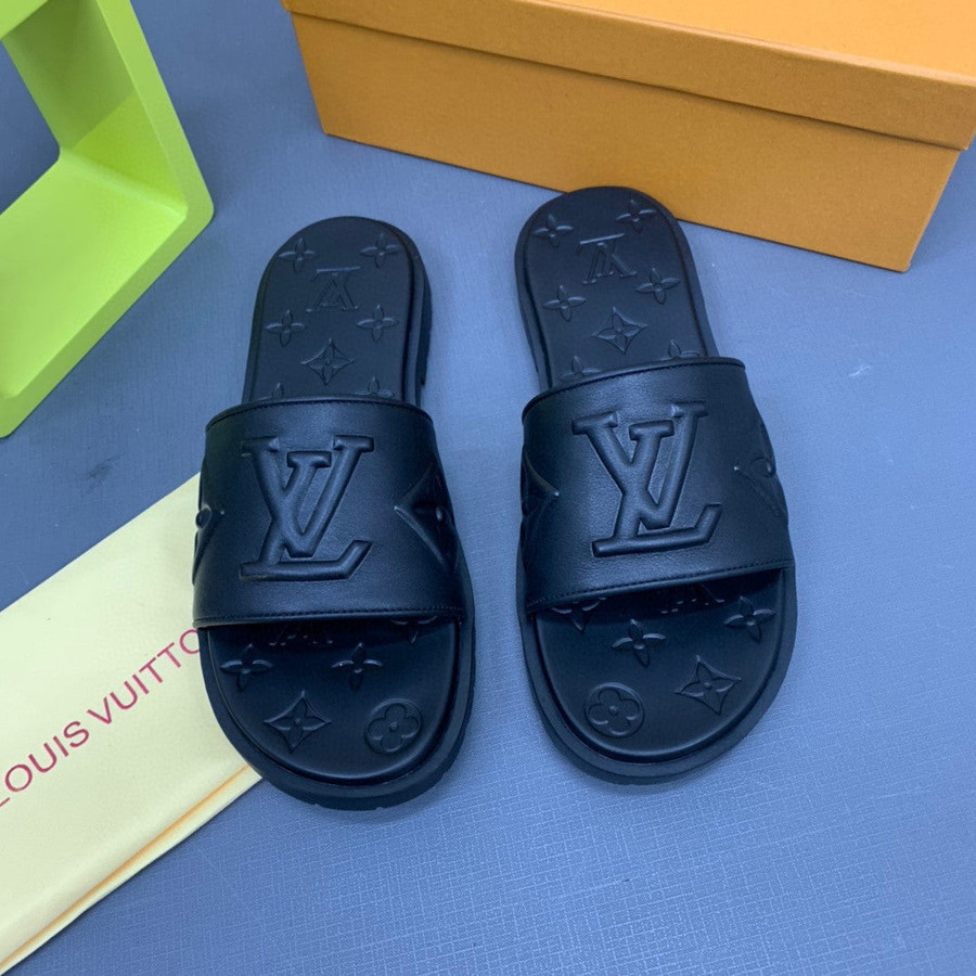 Louis Vuitton Waterfront Mule Slides In Brown And Black - Praise To Heaven