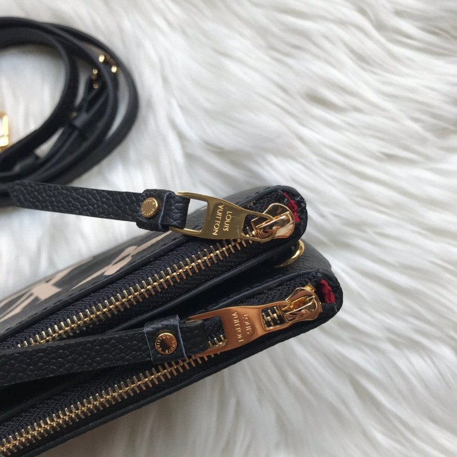 Louis Vuitton Double Zip Pochette Chain Bag Monogram Embossed Leather -  Praise To Heaven