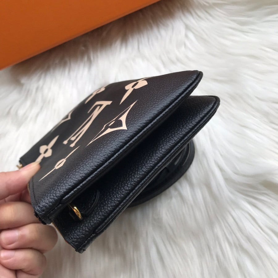 Louis Vuitton Double Zip Pochette Chain Bag Monogram Embossed Leather -  Praise To Heaven