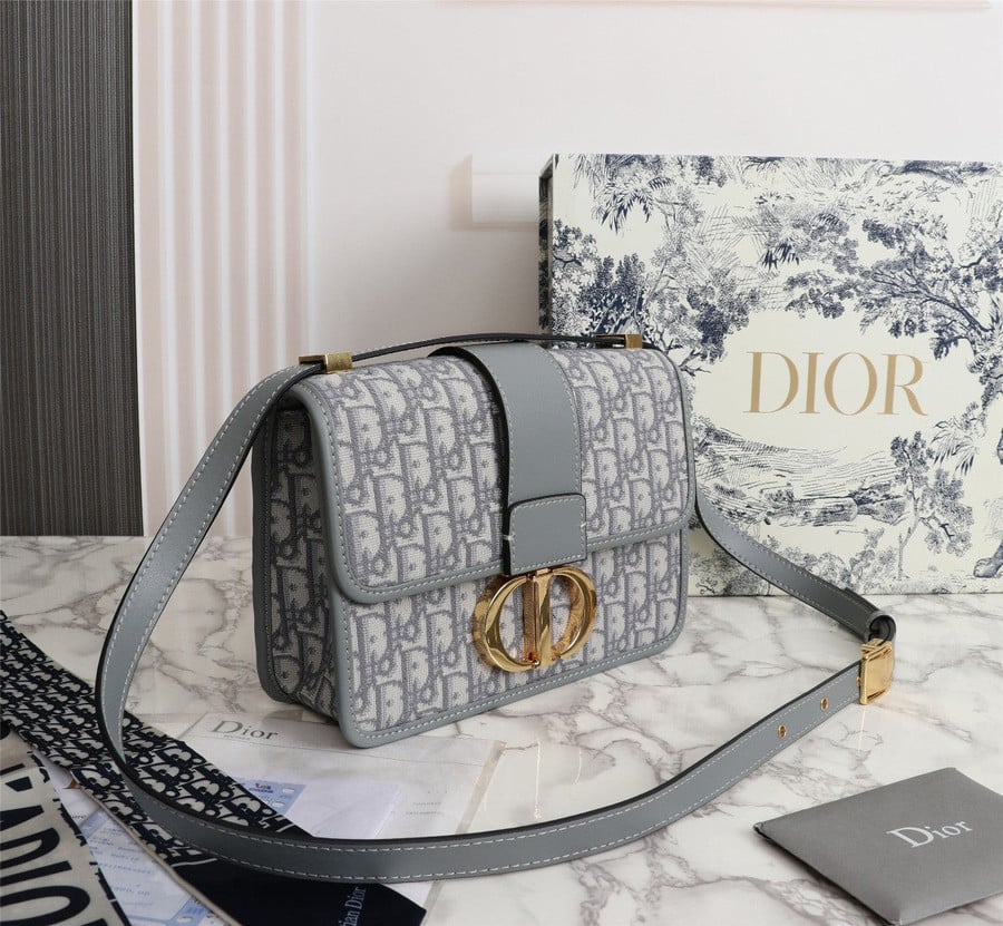 Christian Dior 30 Montaigne Box Bag Oblique Jacquard Canvas In