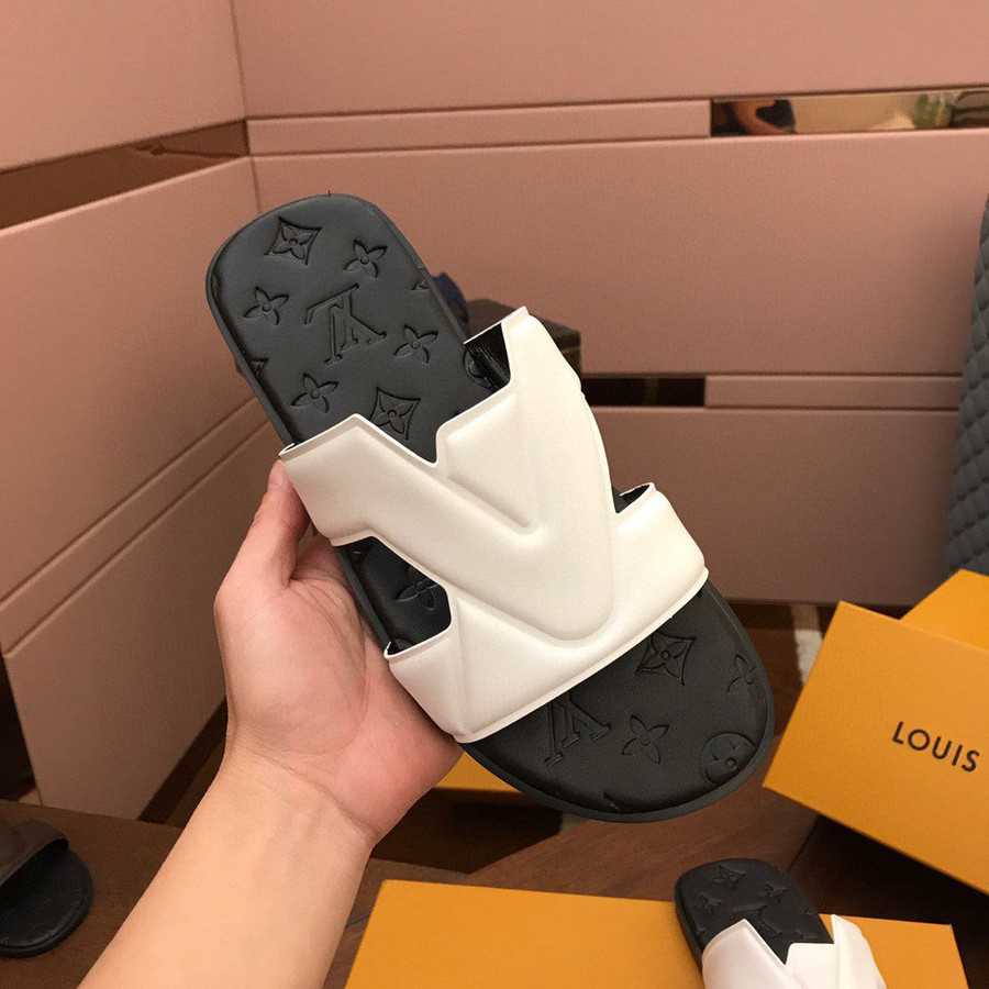 Louis Vuitton LV Oasis Mule Sandal In Black/White, Men - Praise To Heaven