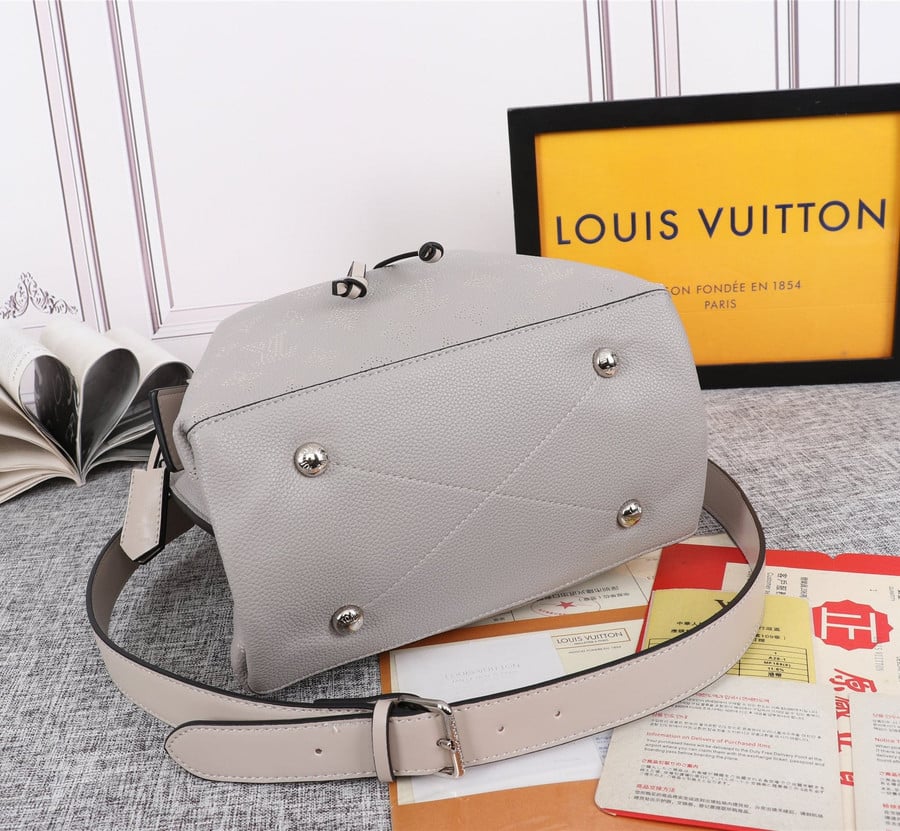 Louis Vuitton Muria Bucket Bag Monogram Calfskin In Gray - Praise To Heaven
