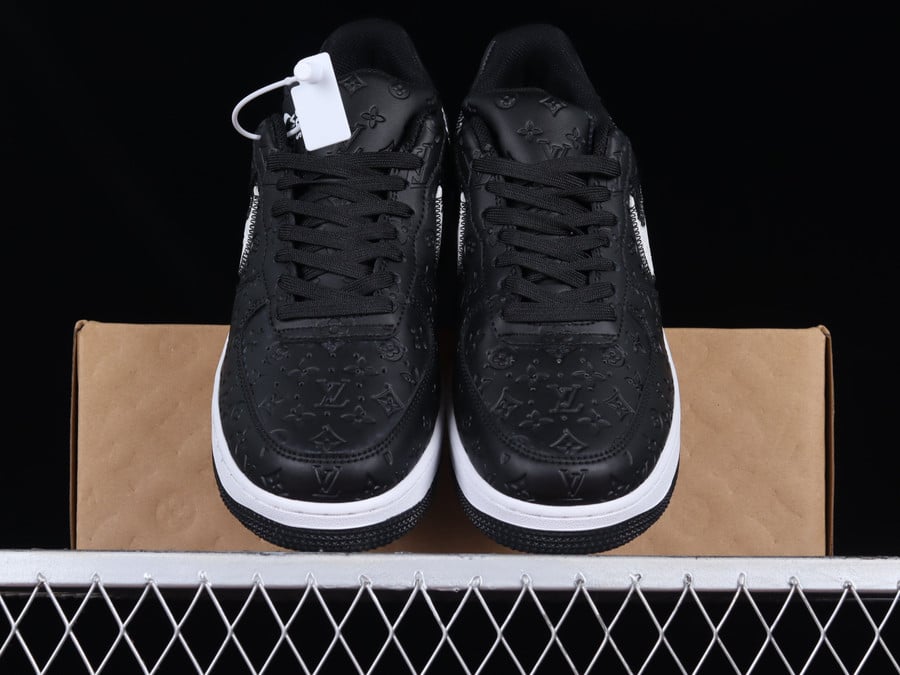 Louis Vuitton x Nike Air Force 1 Monogram Embossed Black Sneakers