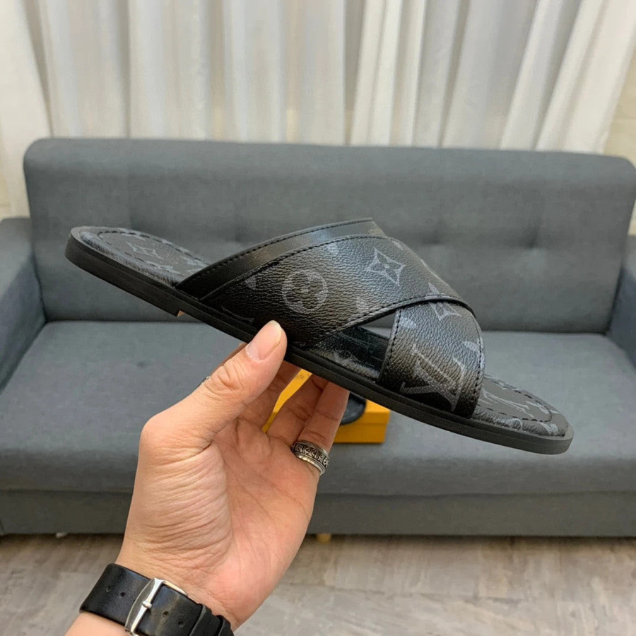 Louis Vuitton Foch Mule Black And Brown Slippers - Praise To Heaven