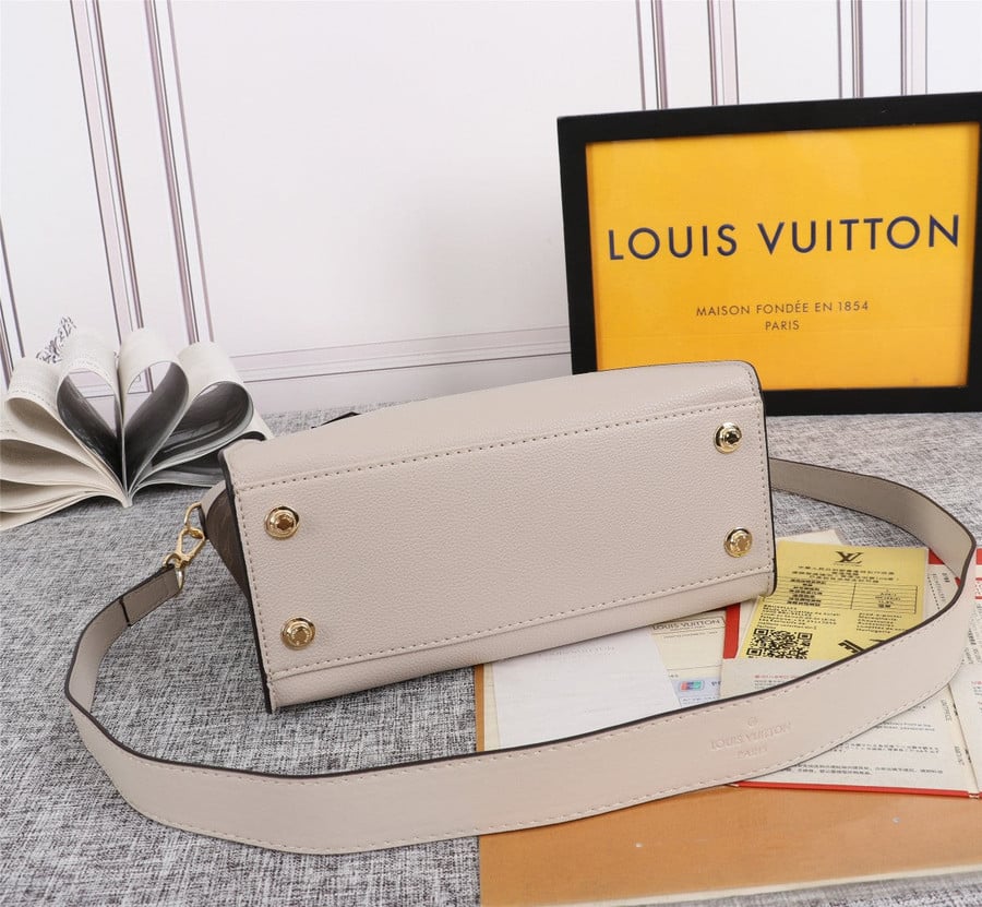 Louis Vuitton Greige Leather Monogram Canvas On My Side PM – LuxuryPromise
