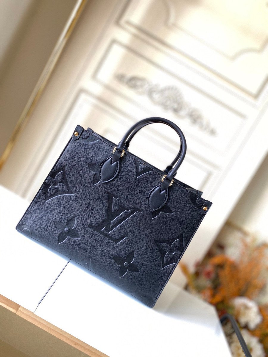 Louis Vuitton Monogram Empreinte Black Leather Onthego MM - A