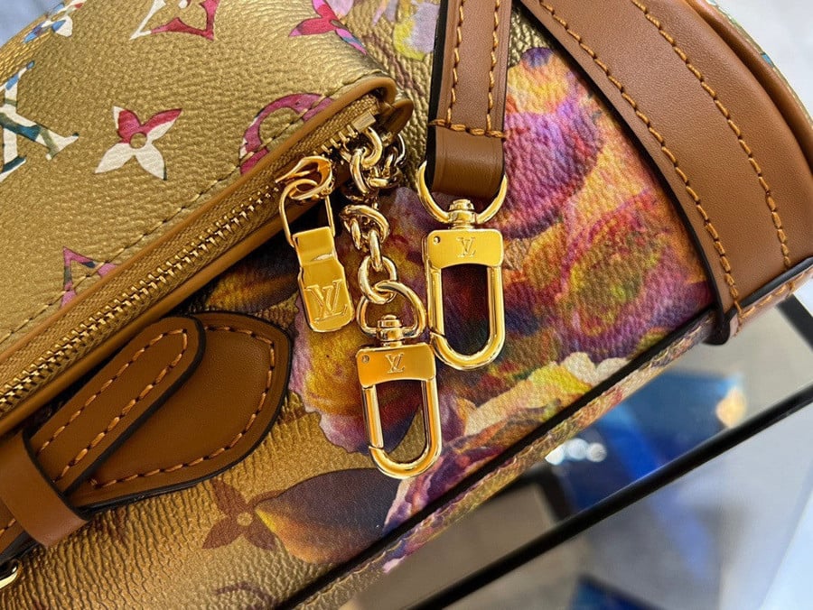 Louis Vuitton Metallic Monogram LV Garden Nano Bucket Bag Gold