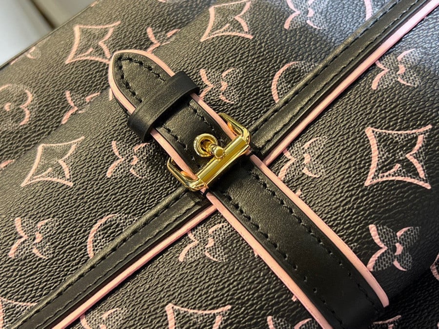 Louis Vuitton Neverfull MM Tote Bag Monogram Canvas In Black Pink