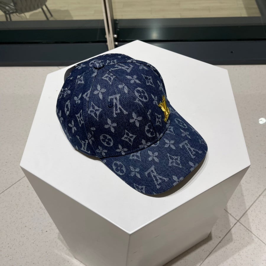Louis Vuitton Denim Monogram Baseball Cap In Dark Blue - Praise To