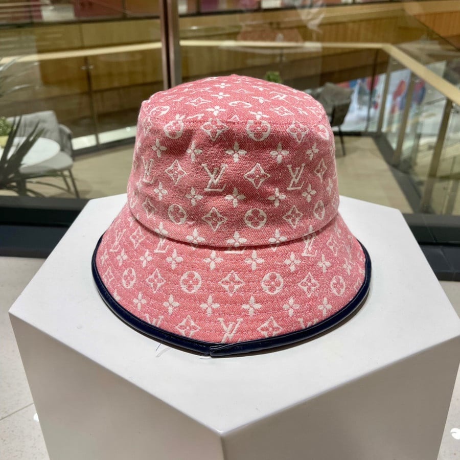 Louis Vuitton Heart Patch Emblazoned Pink Monogram Bucket Hat