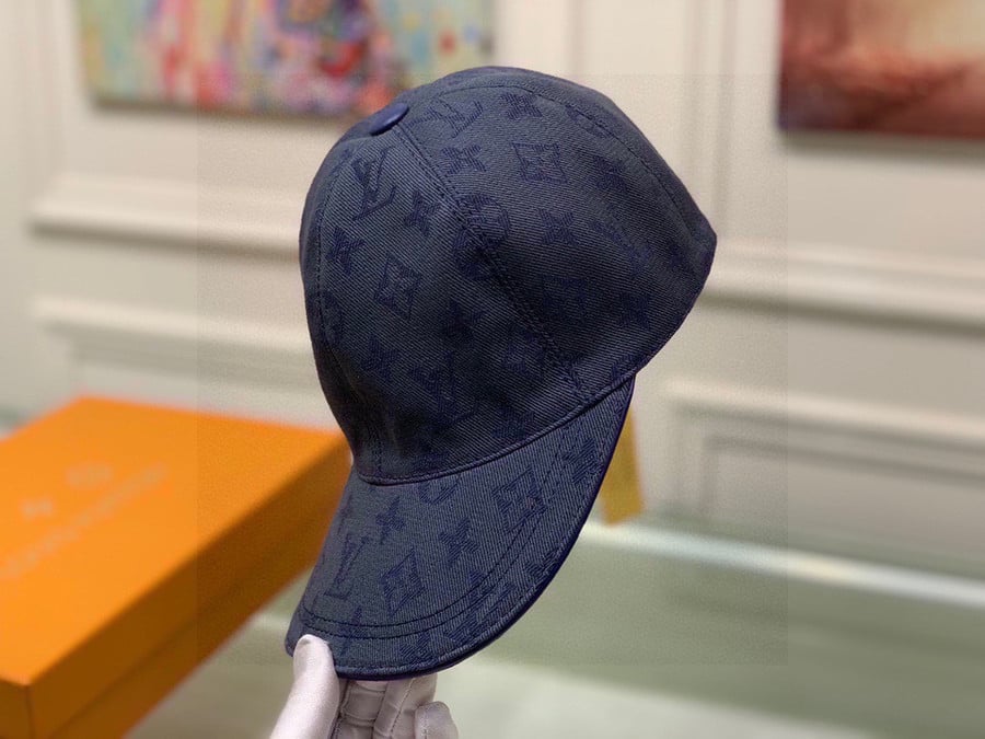 Louis Vuitton Jacquard Denim Fabric Navy Blue Baseball Hat - Praise To  Heaven