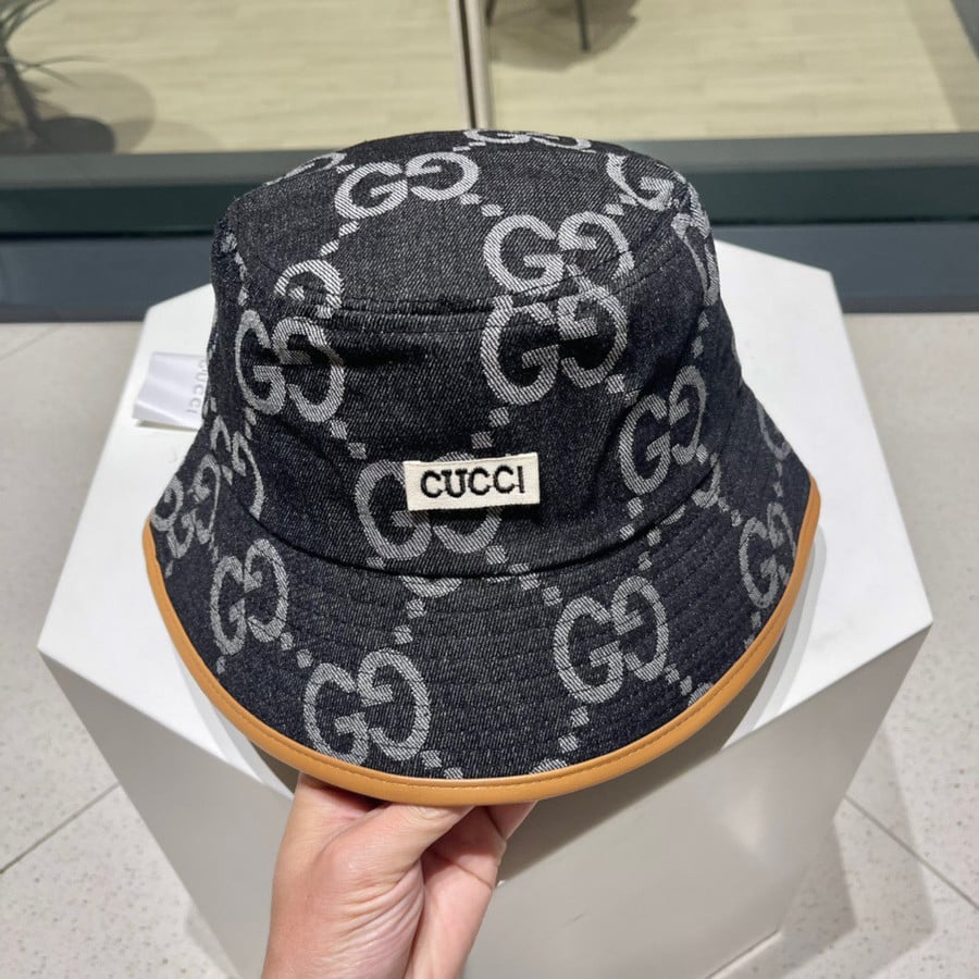 Gucci Black Jumbo GG Canvas Bucket Hat - Praise To Heaven