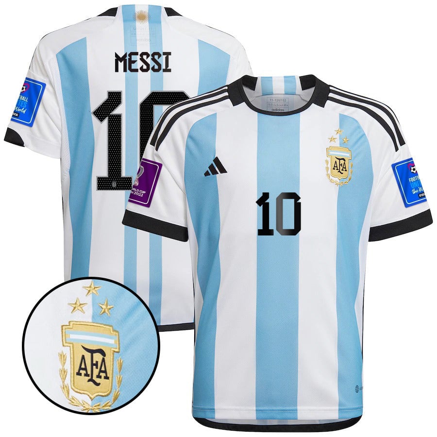 ADIDAS LIONEL MESSI ARGENTINA HOME JERSEY FIFA WORLD CUP 2018 PATCHES –
