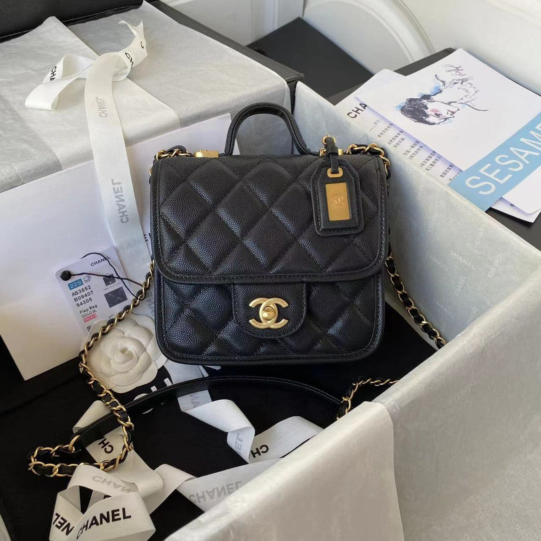 Chanel 22K Mini Flap Bag In Black - Praise To Heaven