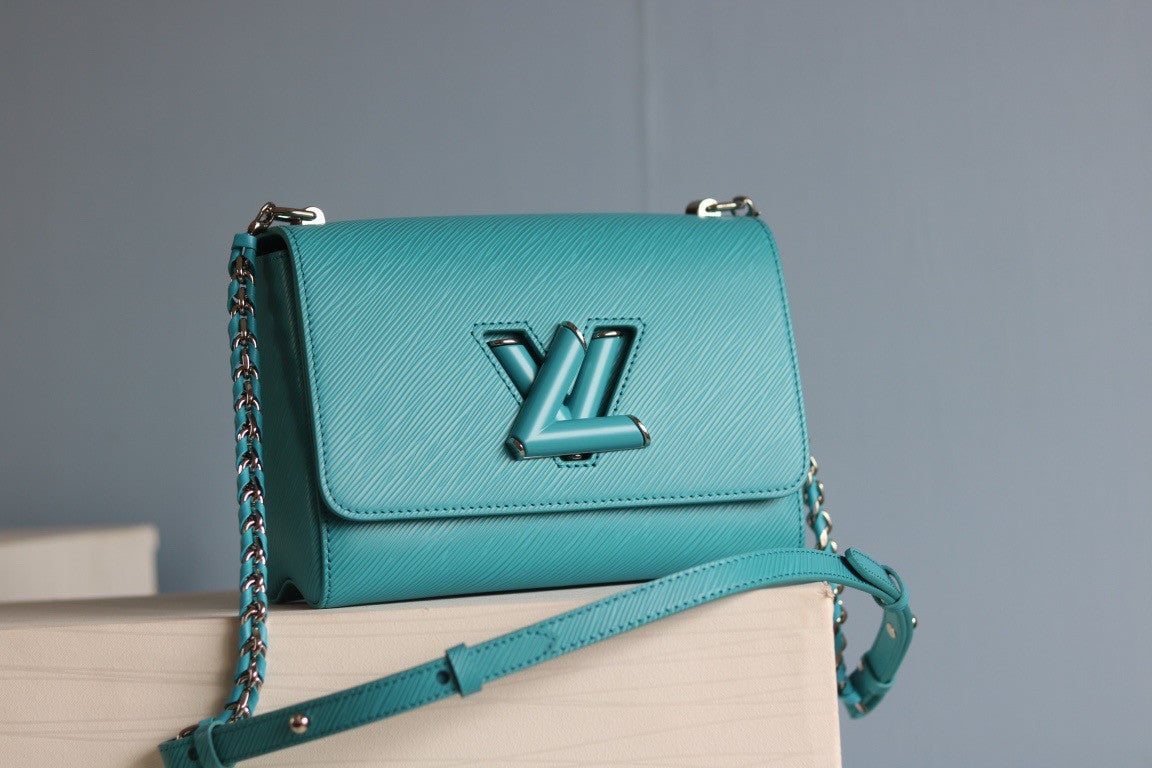 Louis Vuitton Twist MM Bag With Braided Links Strap Cowhide In
