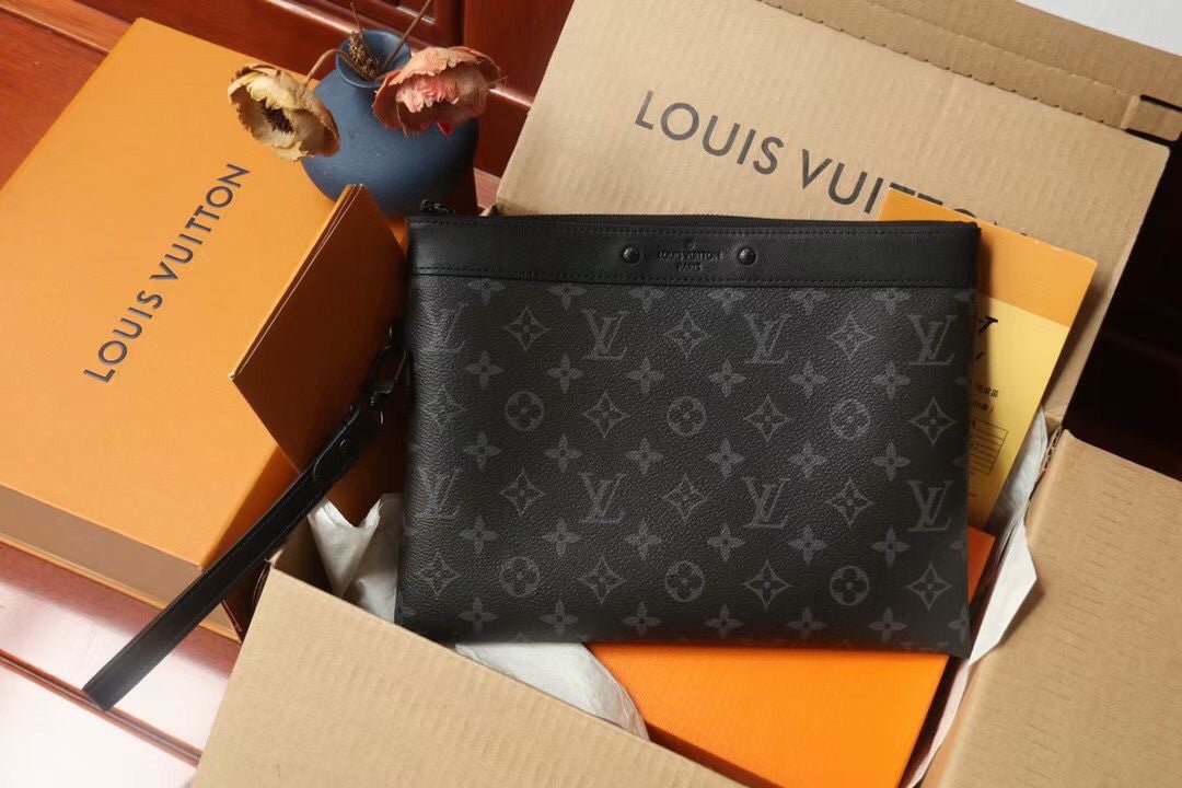 Louis Vuitton Pochette To-Go Bag Monogram Canvas In Black - Praise