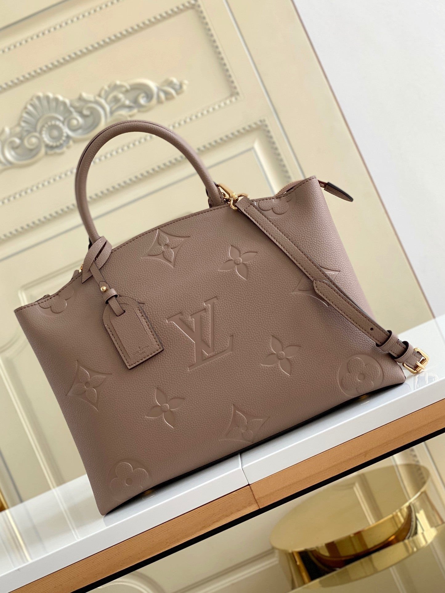 Louis Vuitton Grand Palais Tote Bag Monogram Embossed Leather In Beige -  Praise To Heaven