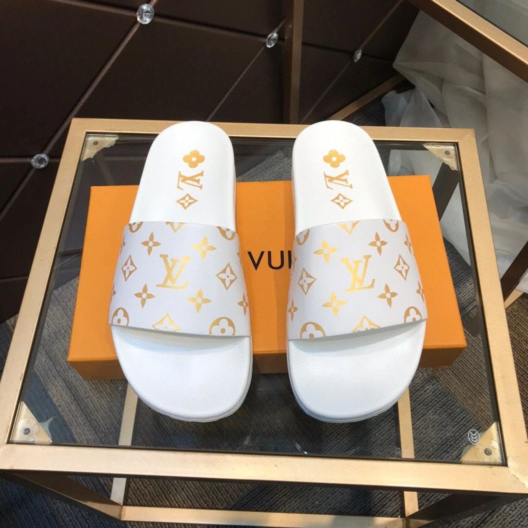 Louis Vuitton Waterfront Mules LV Monogram Slides - White Sandals