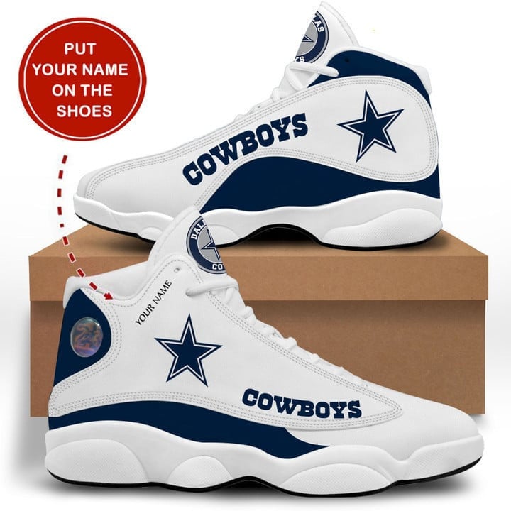 NFL Dallas Cowboys Custom Name Air Jordan 13 Shoes V4 –