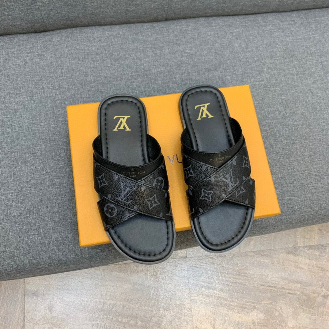 Louis Vuitton Foch Mule Slides In Light Blue And Navy - Praise To Heaven