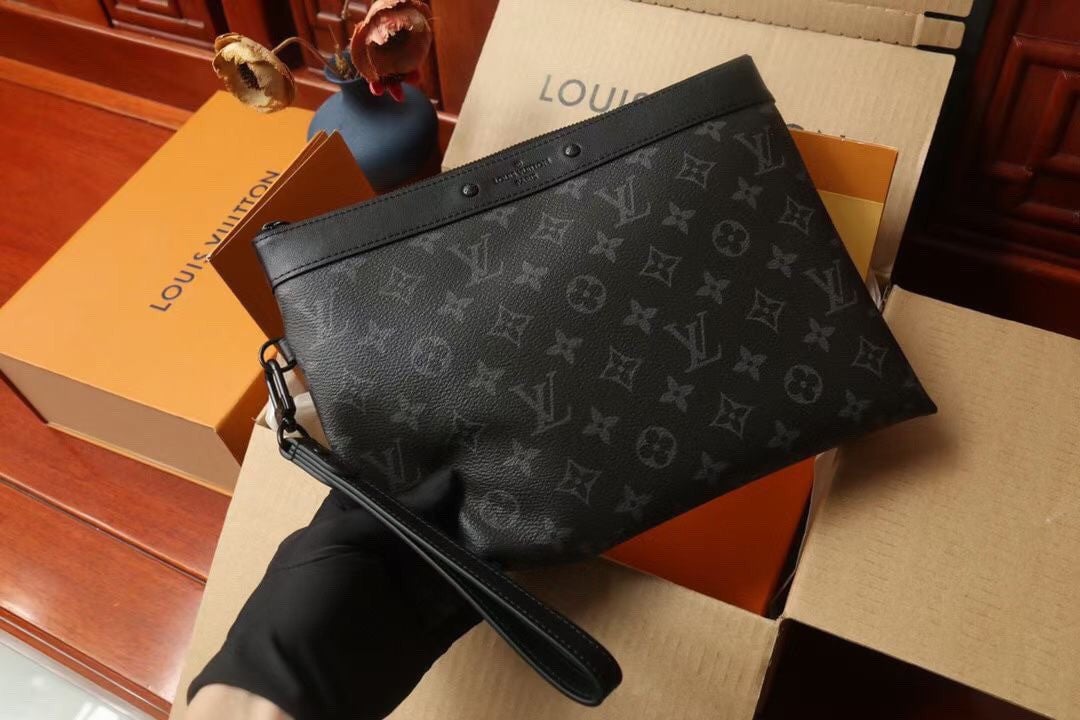 Louis Vuitton Pochette To-Go Bag Damier Canvas In Black/Gray - Praise To  Heaven