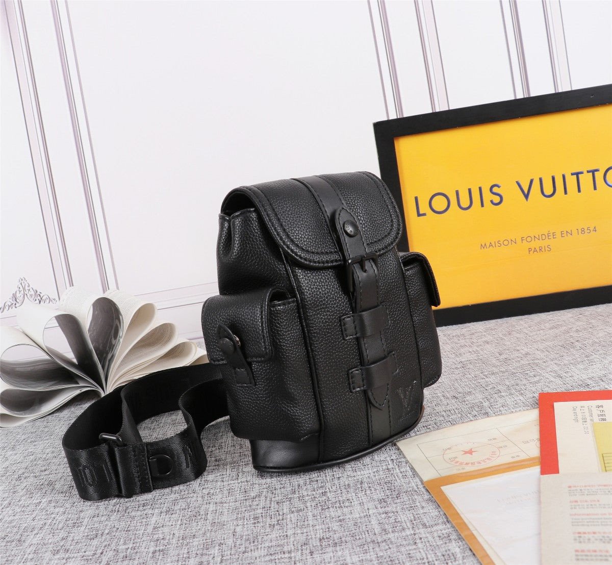 Louis Vuitton Christopher Backpack Taurillon Leather XS Black 2202221