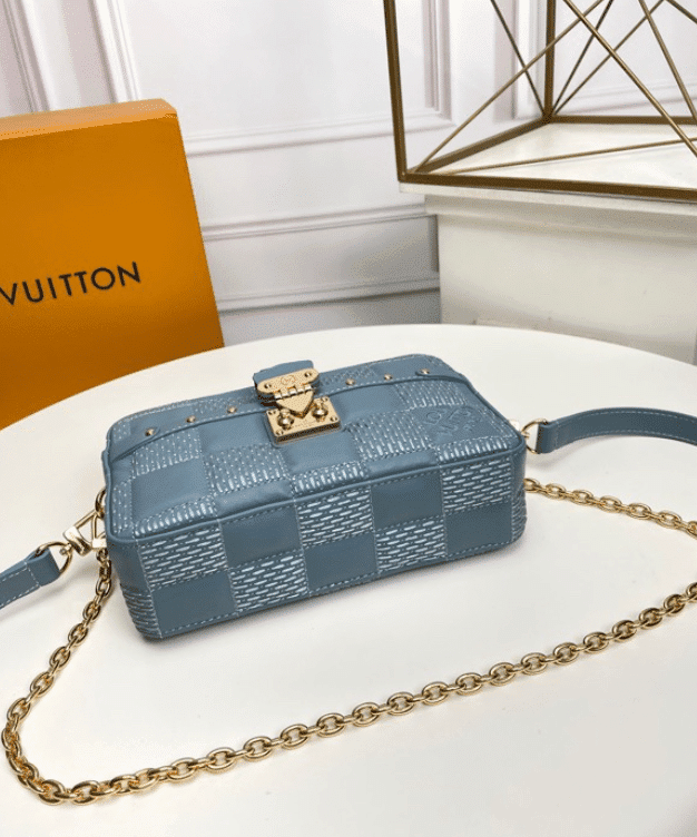 Louis Vuitton Troca PM Handbag Damier Quilt Sheepskin In Blue - Praise To  Heaven